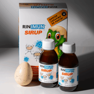 RINIMUN® sirup DVOJBALENIE + darček (hračka - vo vode rastúci dinosaurus)
